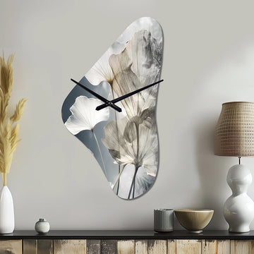 Tropical_Palm_Art_For_Ginkgo Art III - Asymmetric Metal Wall Clock